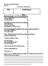 Đề kiểm tra cuối năm Đạo đức lớp 1 - Trường Tiểu học Đông Xuân
